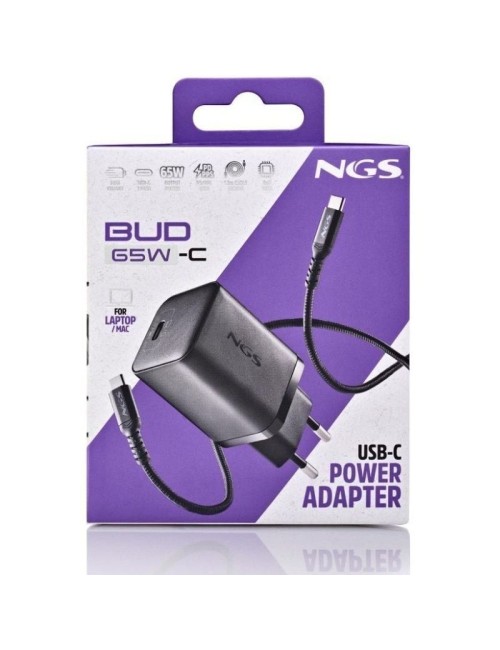 Cargador de Pared GaN NGS Bud 65W/ 1xUSB Tipo-C/ 65W