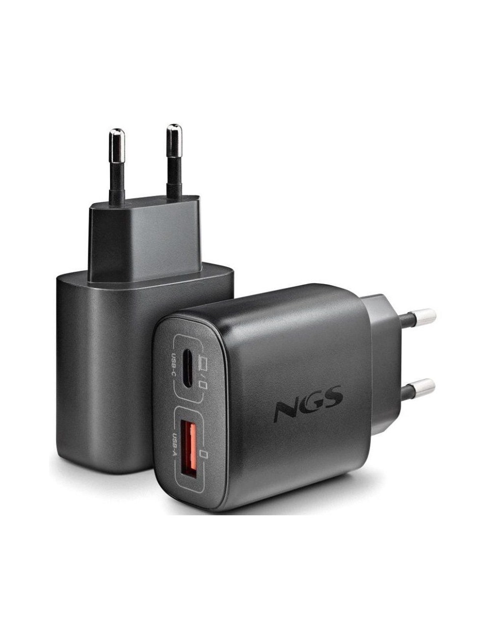 Cargador de Pared GaN NGS Era 45W/ 1xUSB Tipo-C/ 1xUSB/ 45W