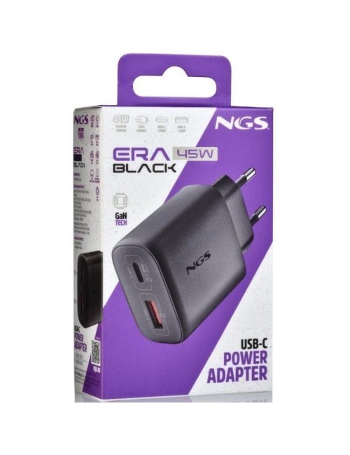 Cargador de Pared GaN NGS Era 45W/ 1xUSB Tipo-C/ 1xUSB/ 45W