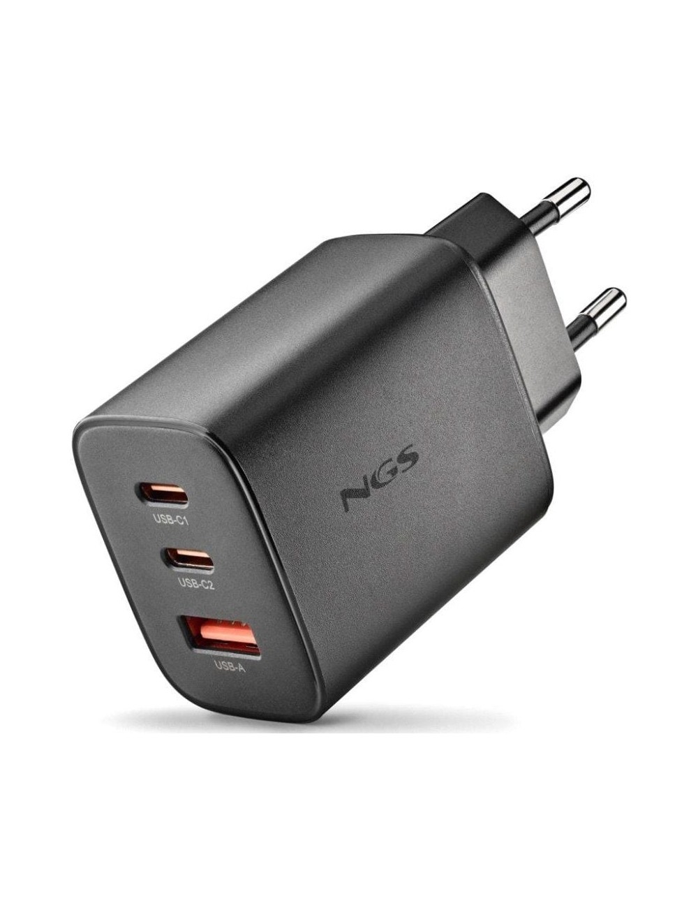 Cargador de Pared GaN NGS Era 65W/ 2xUSB Tipo-C/ 1xUSB/ 65W
