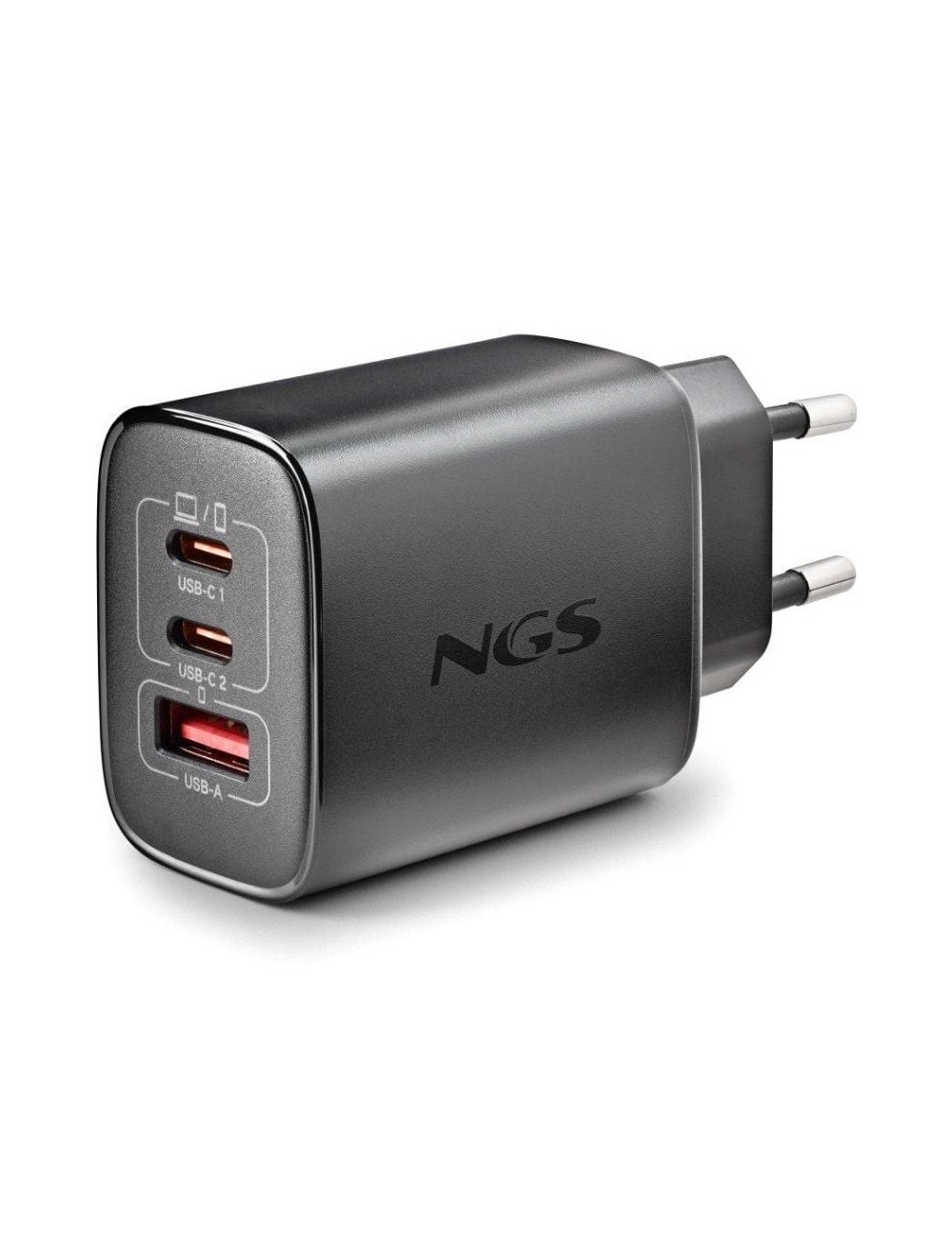 Cargador de Pared GaN NGS Era 65W/ 2xUSB Tipo-C/ 1xUSB/ 65W