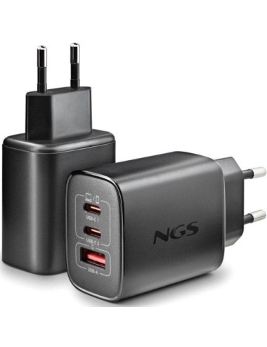 Cargador de Pared GaN NGS Era 65W/ 2xUSB Tipo-C/ 1xUSB/ 65W