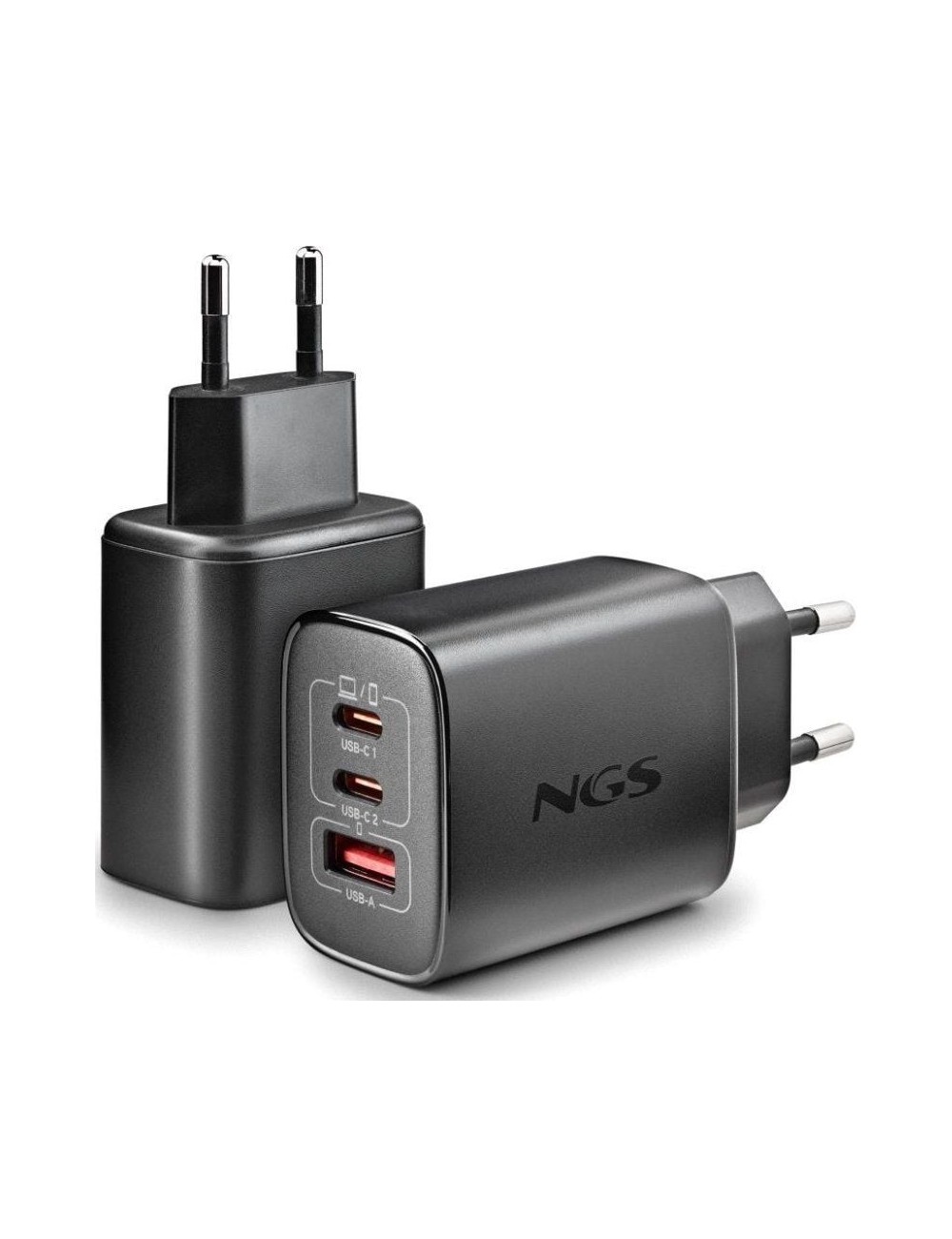 Cargador de Pared GaN NGS Era 65W/ 2xUSB Tipo-C/ 1xUSB/ 65W