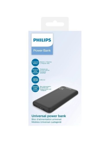 Powerbank 10000mAh Philips DLP1810NB/62/ Negra