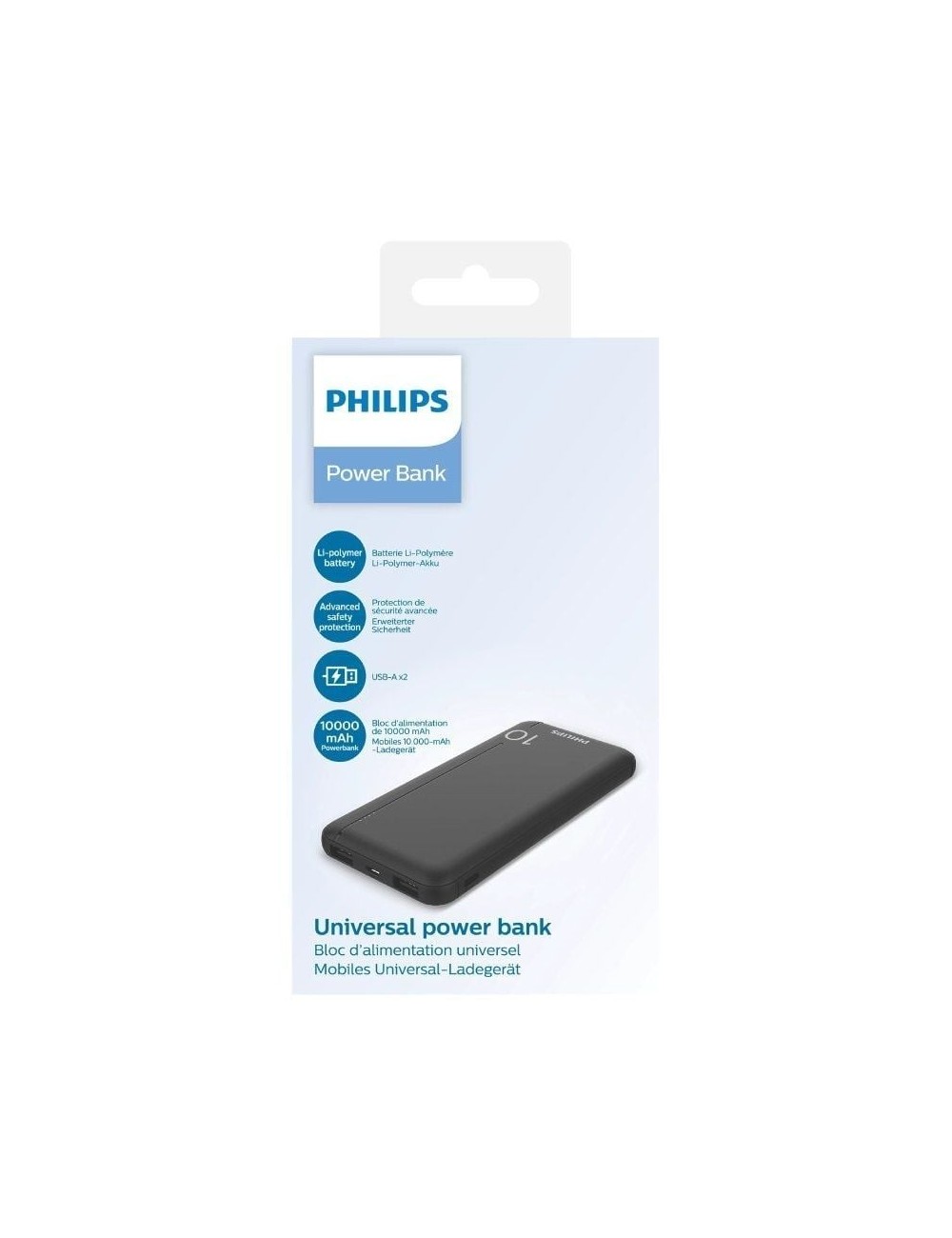 Powerbank 10000mAh Philips DLP1810NB/62/ Negra