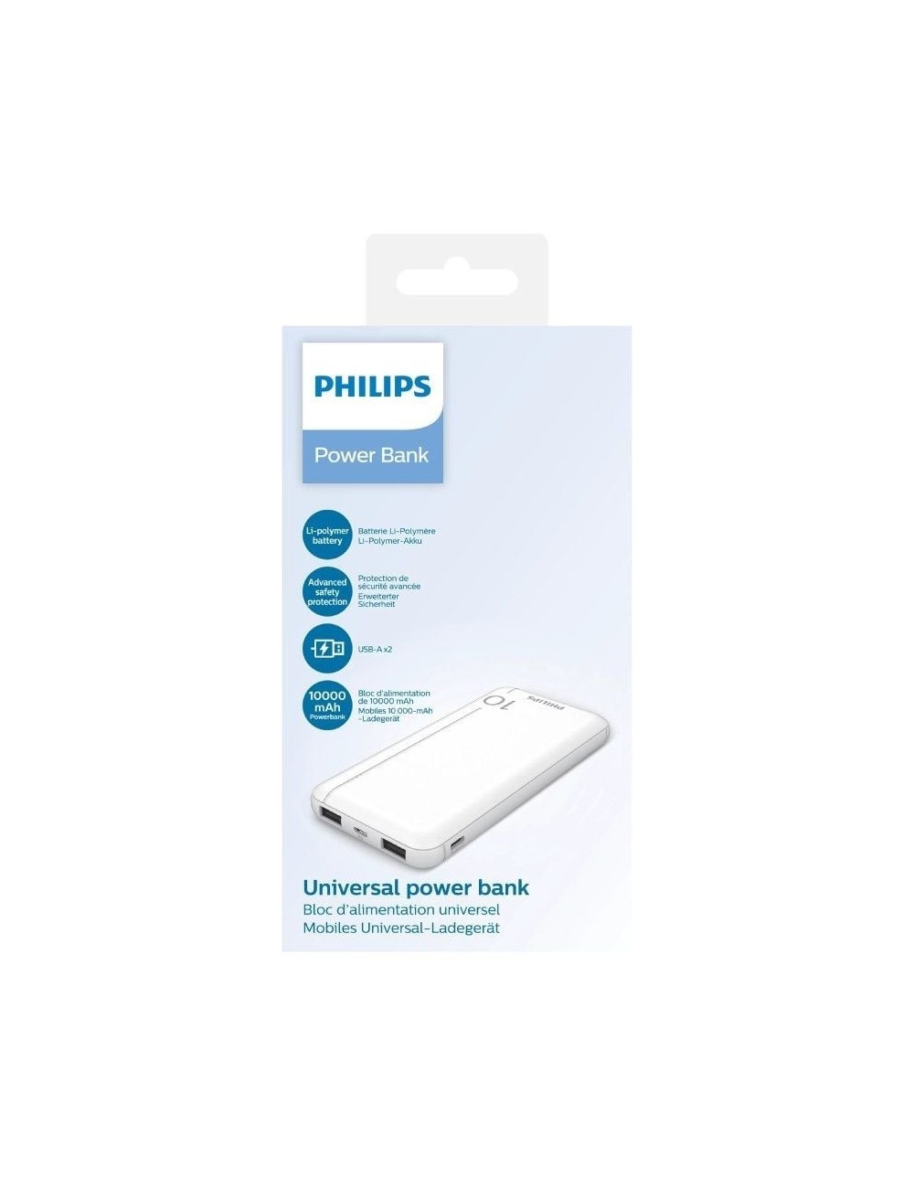 Powerbank 10000mAh Philips DLP1810NW/62/ Blanca