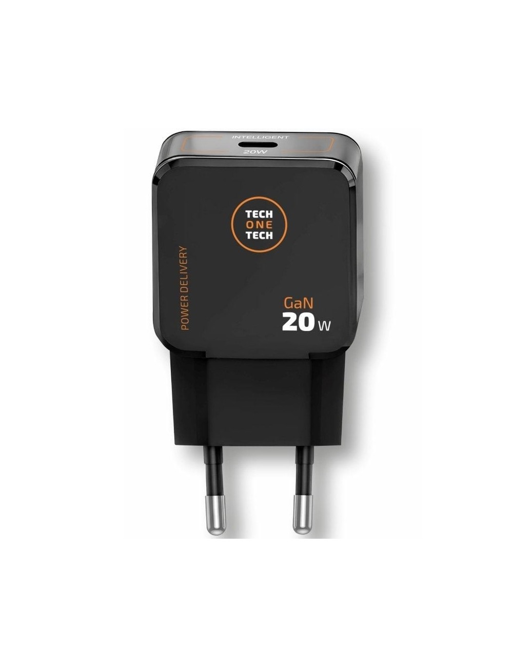 Cargador de Pared GaN Tech One Tech TEC2223/ 1xUSB Tipo-C + Cable USB Tipo-C/ 20W/ Negro