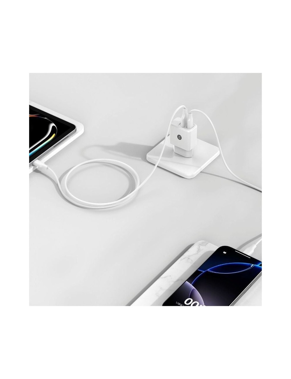 Cargador de Pared Tech One Tech TEC2412/ 1xUSB Tipo-C/ 1xUSB/ 12W/ Blanco