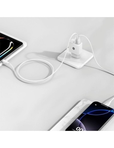 Cargador de Pared Tech One Tech TEC2413/ 1xUSB Tipo-C/ 1xUSB + Cable USB Tipo-C/ 12W/ Blanco