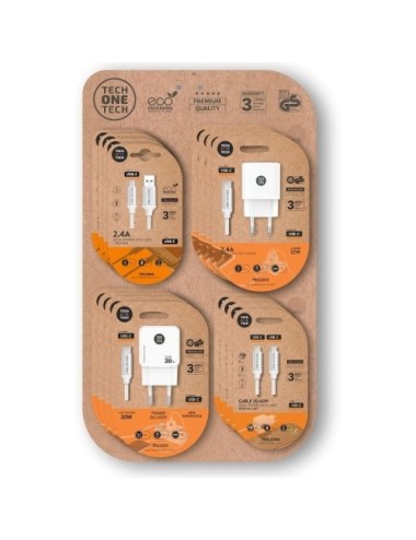 Expositor de Cargadores GaN y Cables Tech One Tech EKO 400801/ 4 ganchos/ Incluye 16 Productos