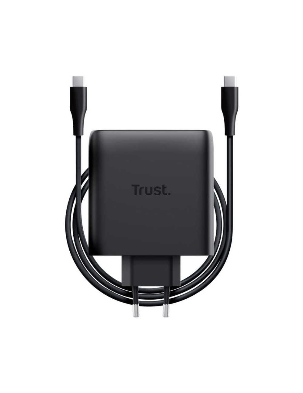 Cargador de Pared GaN Trust Maxo 100W/ 2xUSB Tipo-C/Incluye Cable USB Tipo-C/ 100W