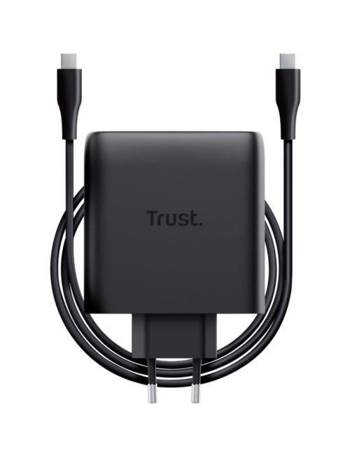 Cargador de Pared GaN Trust Maxo 100W/ 2xUSB Tipo-C/Incluye Cable USB Tipo-C/ 100W