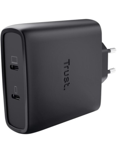 Cargador de Pared GaN Trust Maxo 100W/ 2xUSB Tipo-C/Incluye Cable USB Tipo-C/ 100W