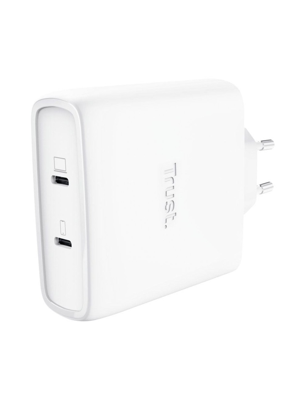 Cargador de Pared GaN Trust Maxo 100W/ 2xUSB Tipo-C/ Incluye Cable USB Tipo-C/ 100W