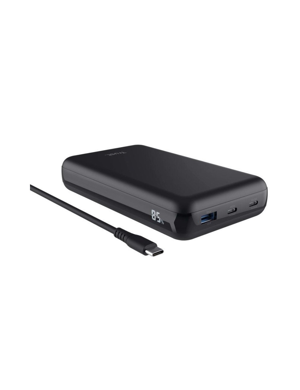 Batería Externa/Powerbank Trust Laro 20000mAh/ 100W/ Negra/ Compatible con Portátiles