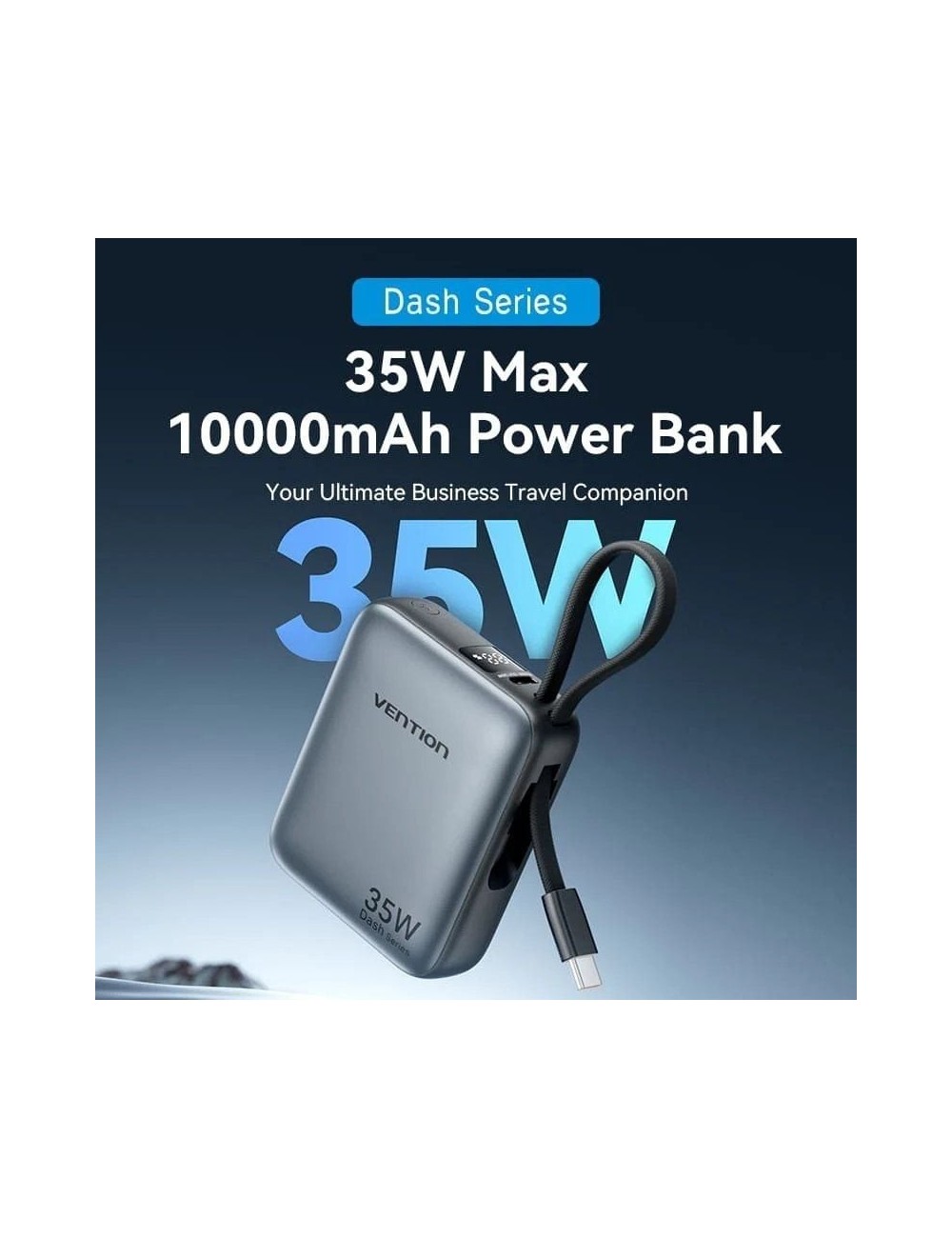 Powerbank 10000mAh Vention FHEN0/ 35W/ Beige/ Incluye Cable USB Tipo-C