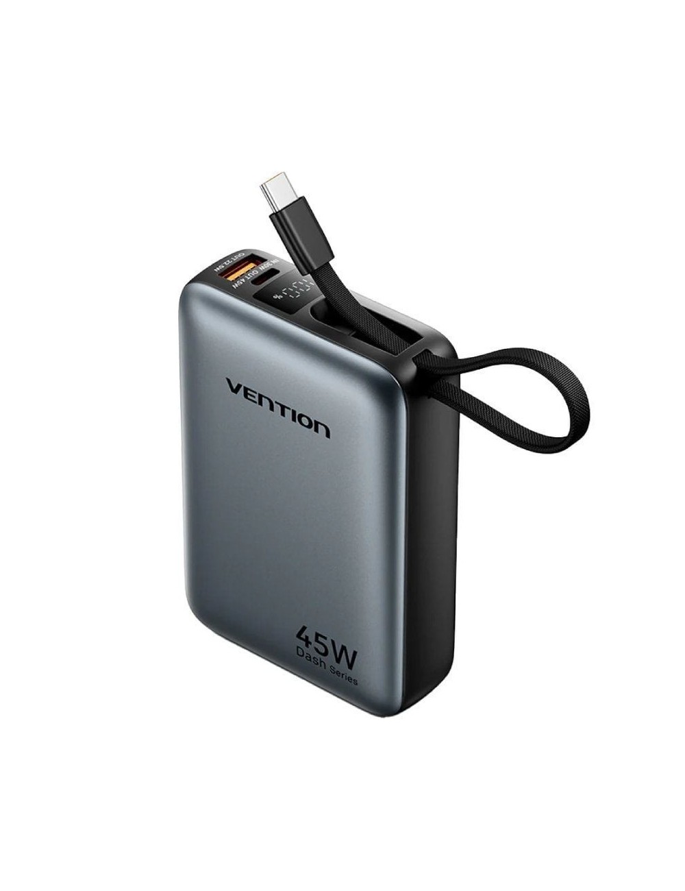 Powerbank 20000mAh Vention FHGH0/ 45W/ Gris/ Incluye Cable USB Tipo-C