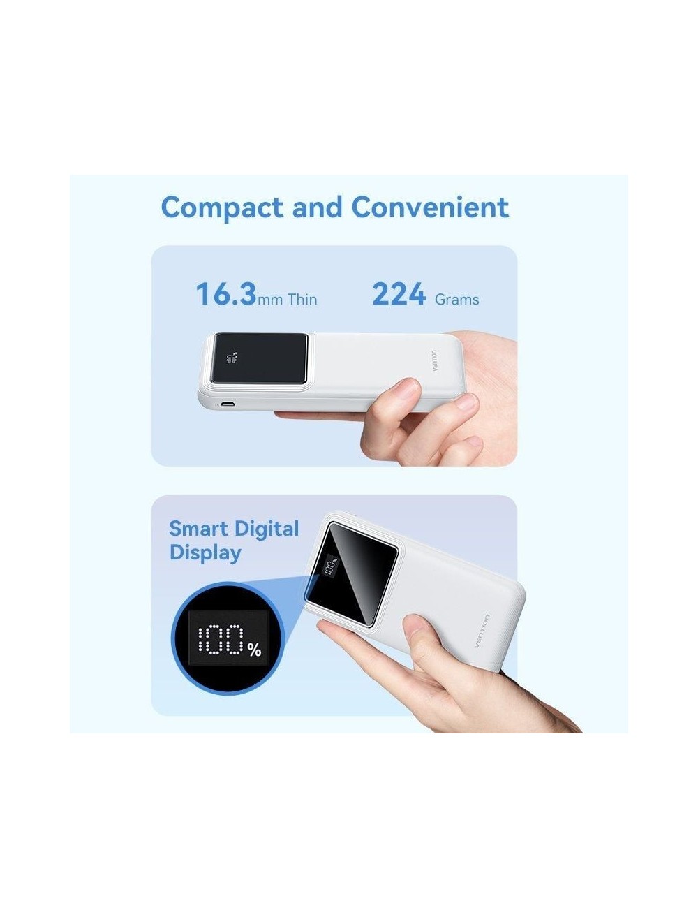 Powerbank 10000mAh Vention FHKB0/ 22.5W/ Negra