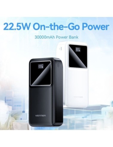 Powerbank 30000mAh Vention FHMB0/ 22.5W/ Negra