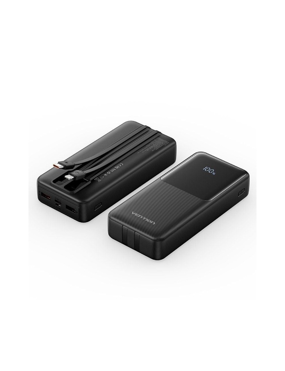Powerbank 20000mAh Vention FHPB0/ 22.5W/ Negra/ Incluye Cable USB Tipo-C y Lightning