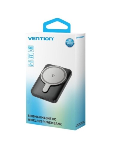 Powerbank 5000mAh Vention FHSB0/ 20W/ Wireless/ Negra
