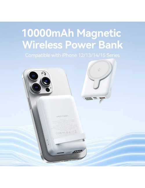 Powerbank 10000mAh Vention FHTW0/ 22.5W/ Wireless/ Blanca