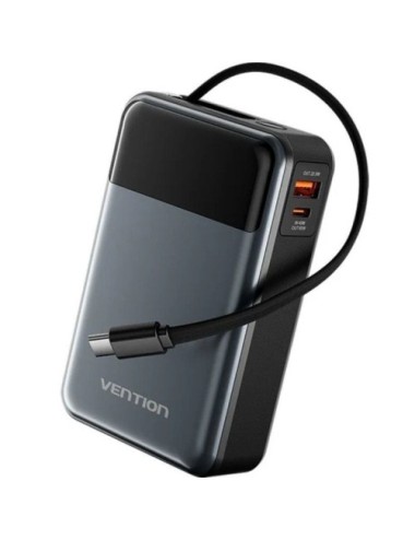 Powerbank 20000mAh Vention FHYB0/ 65W/ Gris/ Incluye Cable USB Tipo-C