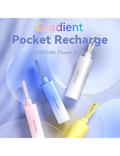 Powerbank 5000mAh Vention FHWR0/ 20W/ Rosa