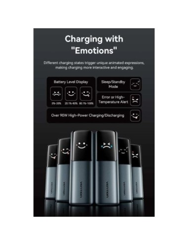 Powerbank 20000mAh Vention FKFH0/ 165W/ Gris/ Incluye Cable USB Tipo-C