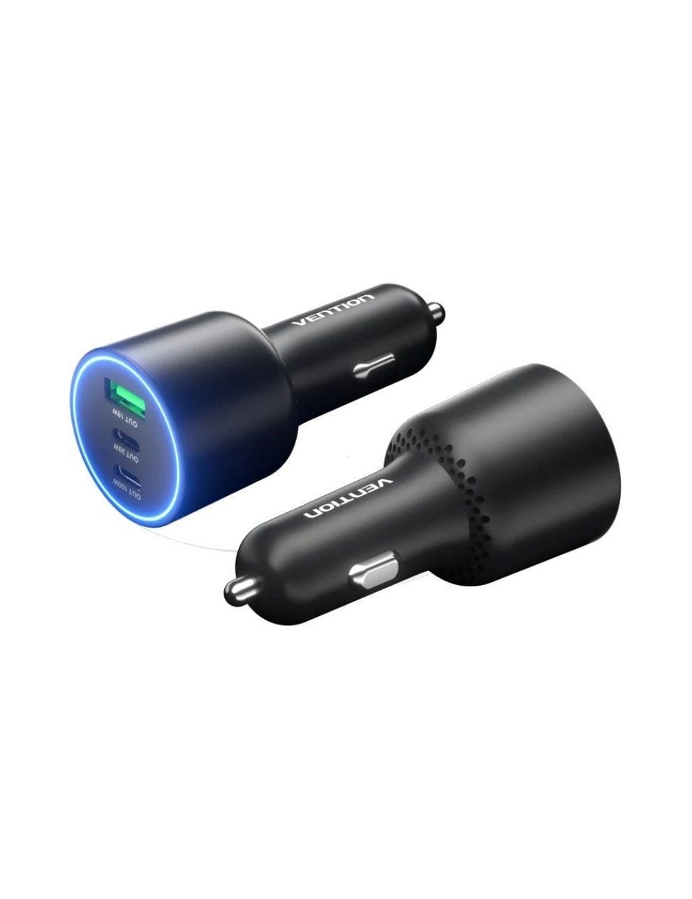Cargador de Coche Vention FFQB0/ 2xUSB-Tipo C/ 1xUSB/ 100W