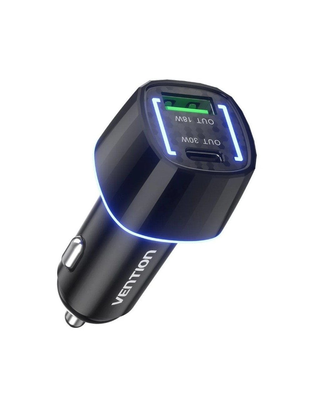 Cargador de Coche Vention FFRB0/ 1xUSB-Tipo C/ 1xUSB/ 48W