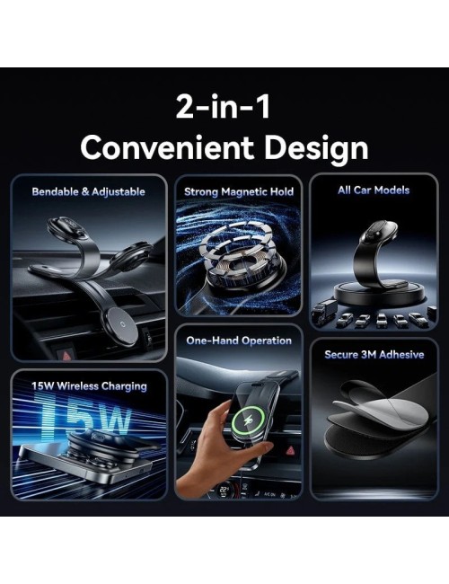 Cargador de Coche Inalámbrico Vention KSJB0/ 15W