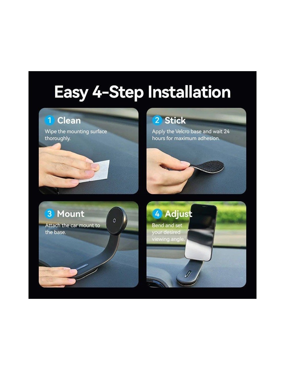 Cargador de Coche Inalámbrico Vention KSKB0/ 15W