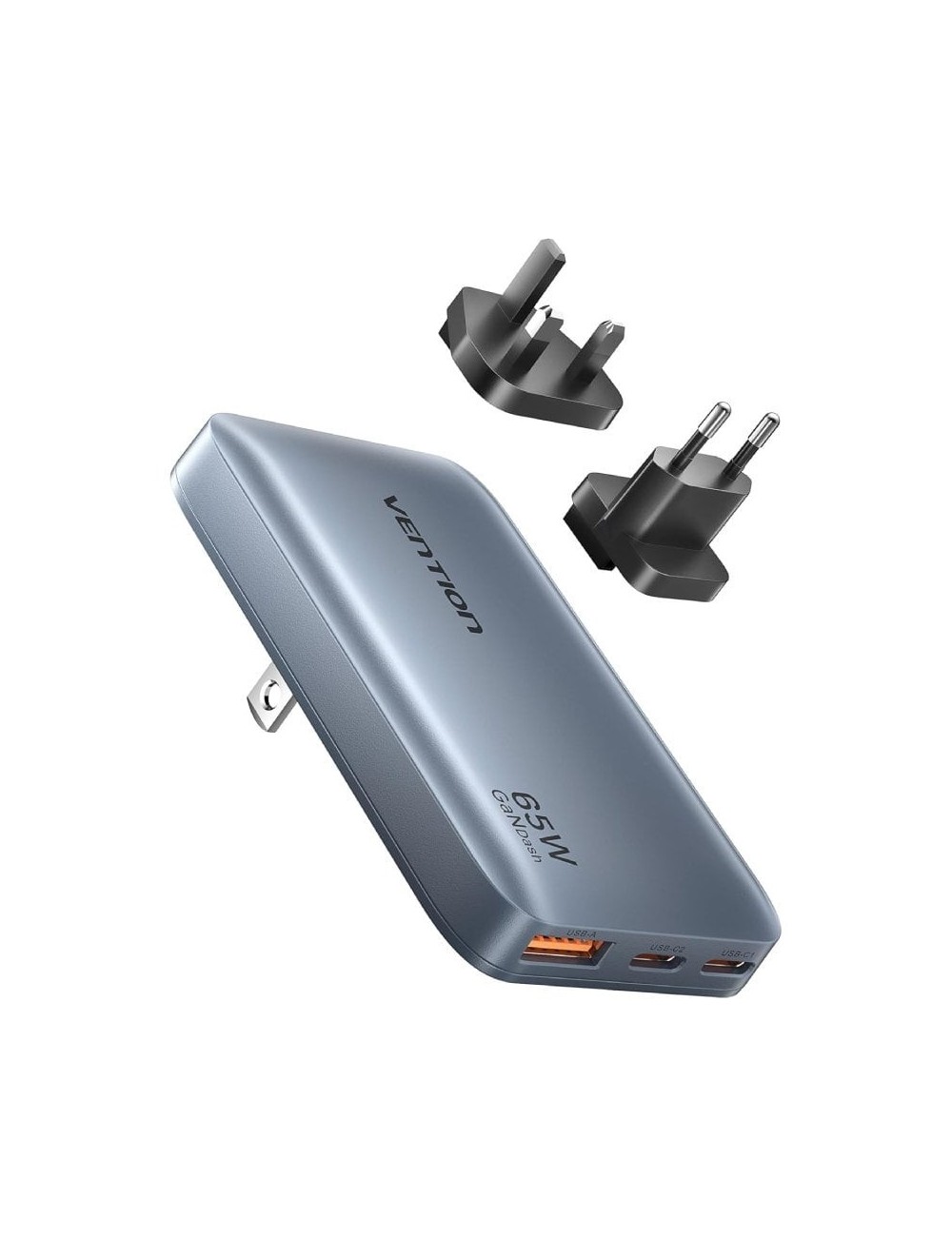 Cargador de Pared Universal GaN para Viaje Vention FCBH0/ 2xUSB Tipo-C/ 1x USB/ 65W