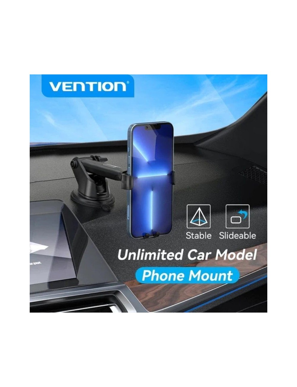 Soporte de Smartphone para Coche Vention KCOB0/ Negro