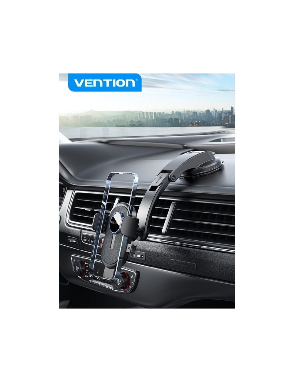 Soporte de Smartphone para Coche Vention KSCB0/ Negro