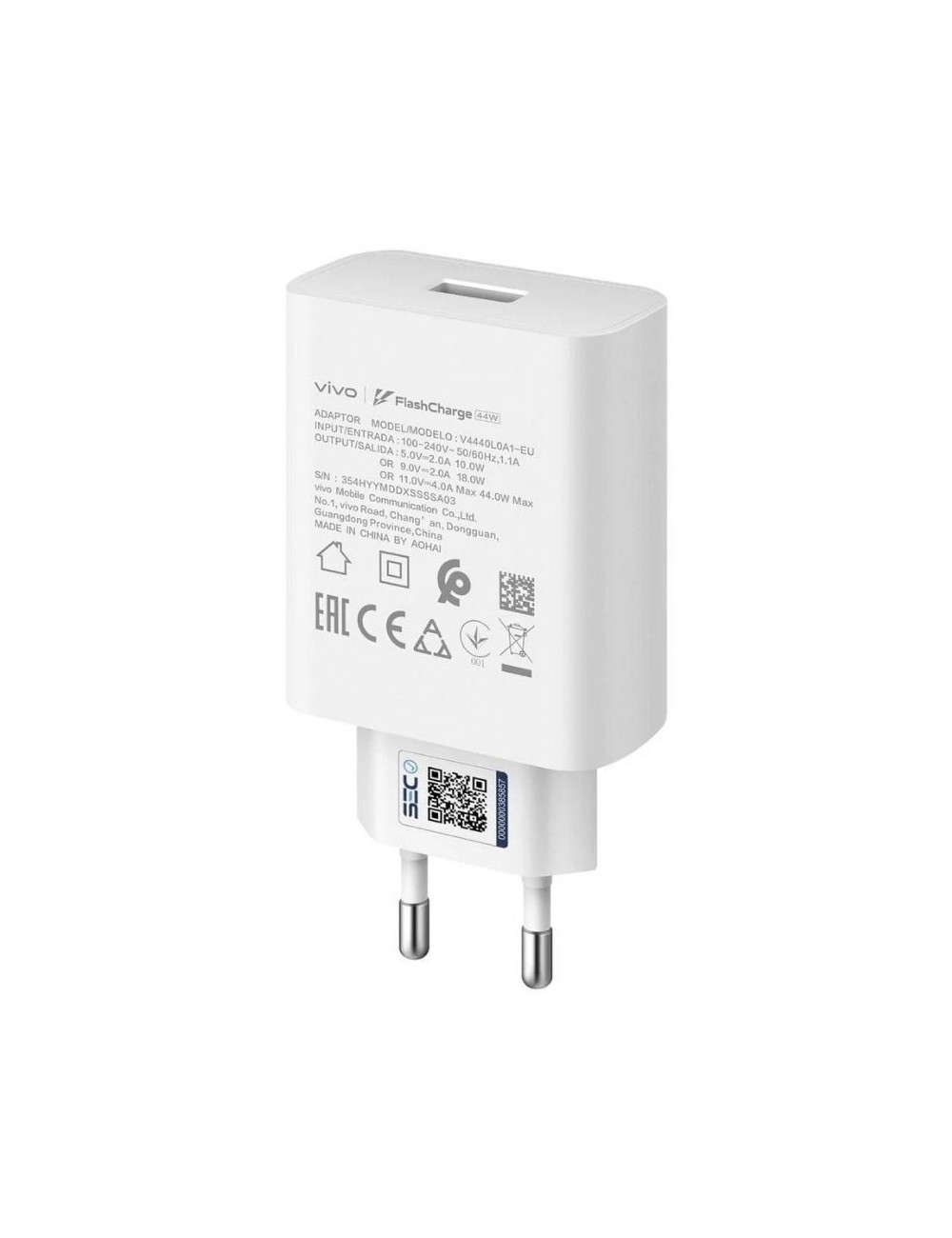 Cargador de Pared Vivo FlashCharger 44W/ 1xUSB/ 44W