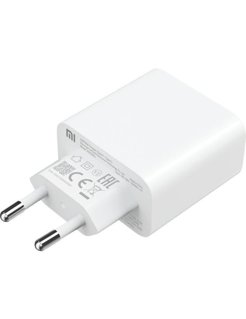 Cargador de Pared Xiaomi Mi 33W Wall Charger/ 1xUSB Tipo-C/ 1xUSB/ 33W
