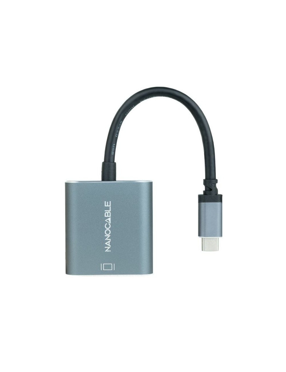 Cable Conversor Nanocable 10.16.4103-G/ USB Tipo-C Macho - DVI-D (24+1) Hembra/ 15cm/ Gris