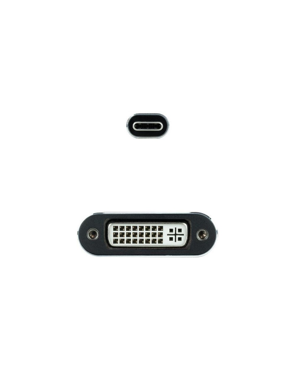 Cable Conversor Nanocable 10.16.4103-G/ USB Tipo-C Macho - DVI-D (24+1) Hembra/ 15cm/ Gris