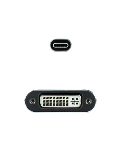 Cable Conversor Nanocable 10.16.4103-G/ USB Tipo-C Macho - DVI-D (24+1) Hembra/ 15cm/ Gris