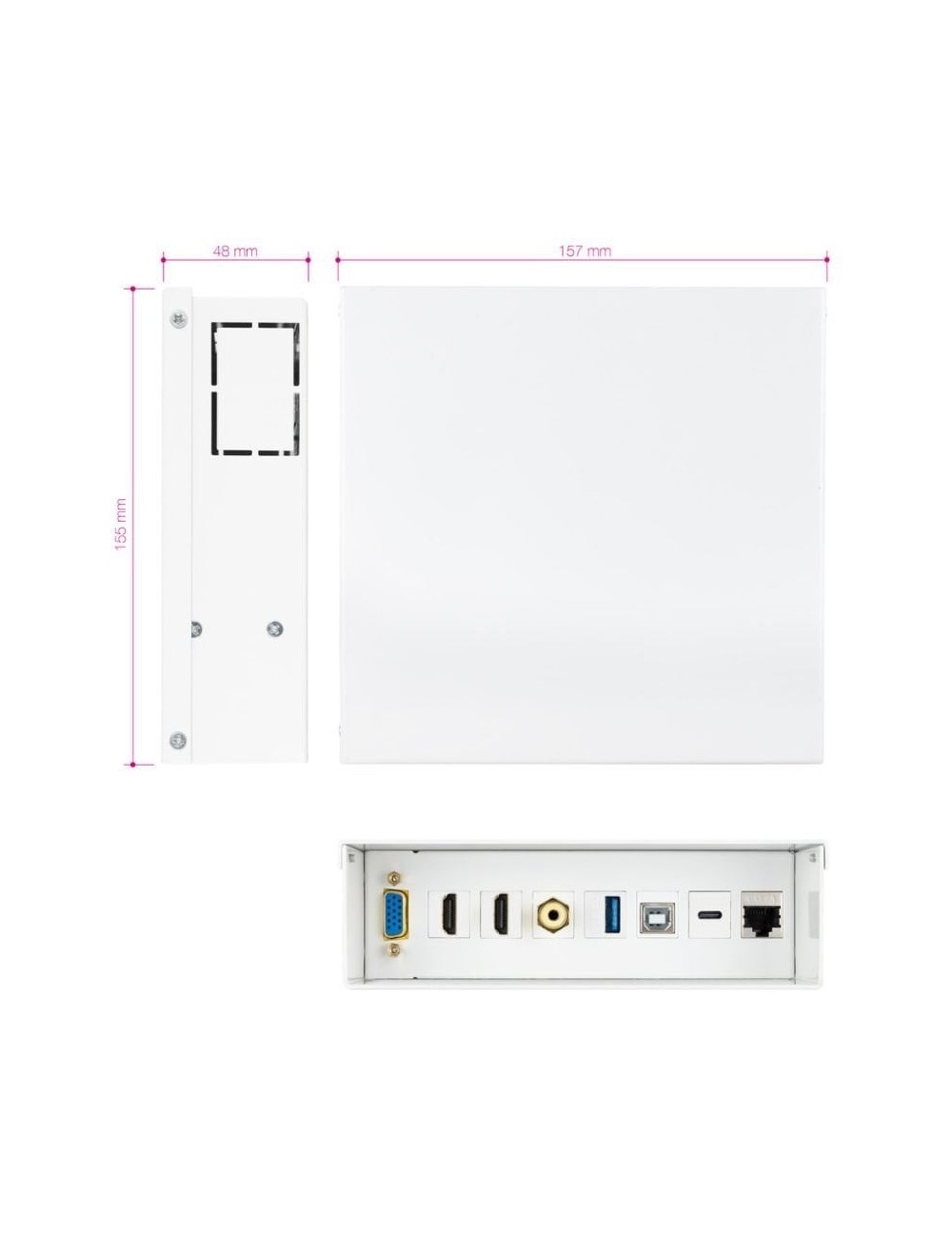 Caja de Conexiones Nanocable 10.35.0004/ VGA - 2x HDMI - Jack 3.5 - USB 3.0 - USB Tipo-C - USB 2.0 - RJ45