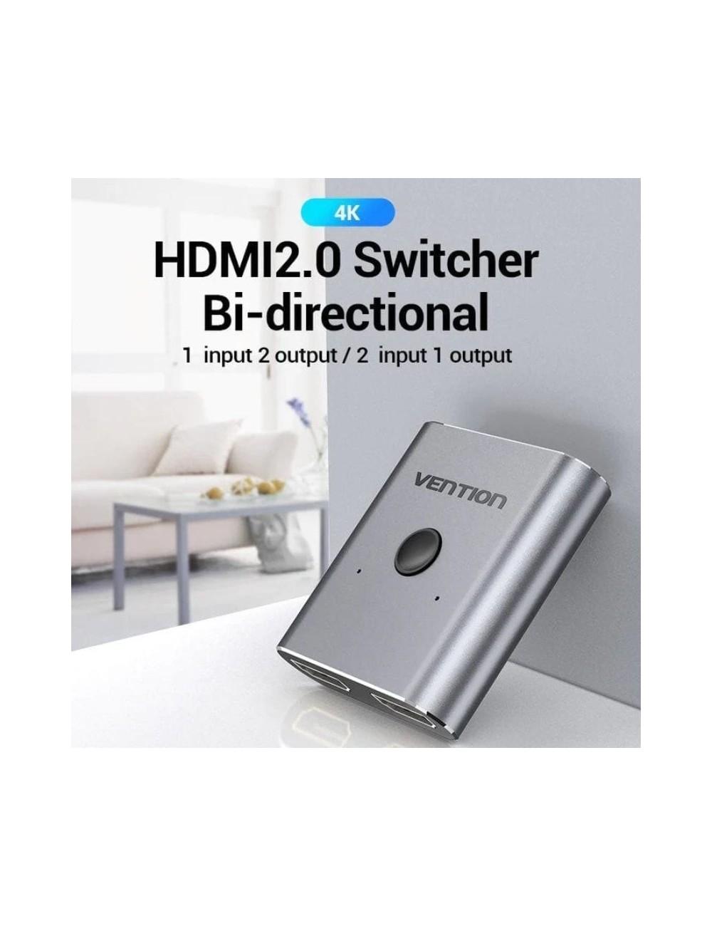 Switch Conmutador 4K HDMI 2.0 Bidireccional Vention AFUH0 HDMI Hembra / 2x HDMI Hembra