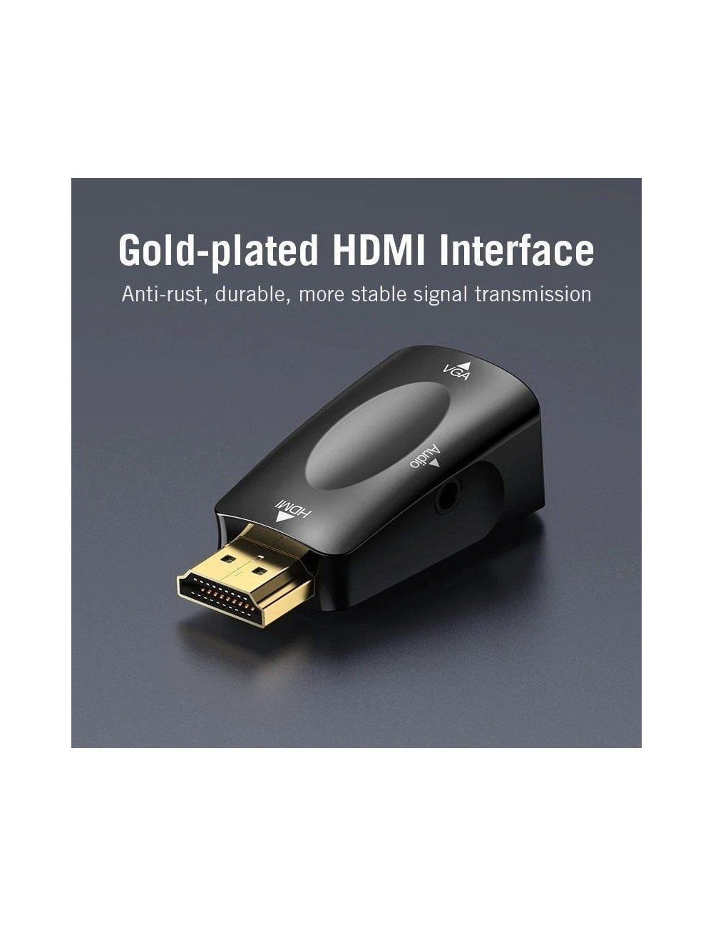 Adaptador Conversor Vention AIDB0/ HDMI Macho a VGA Hembra/ Audio Jack 3.5mm
