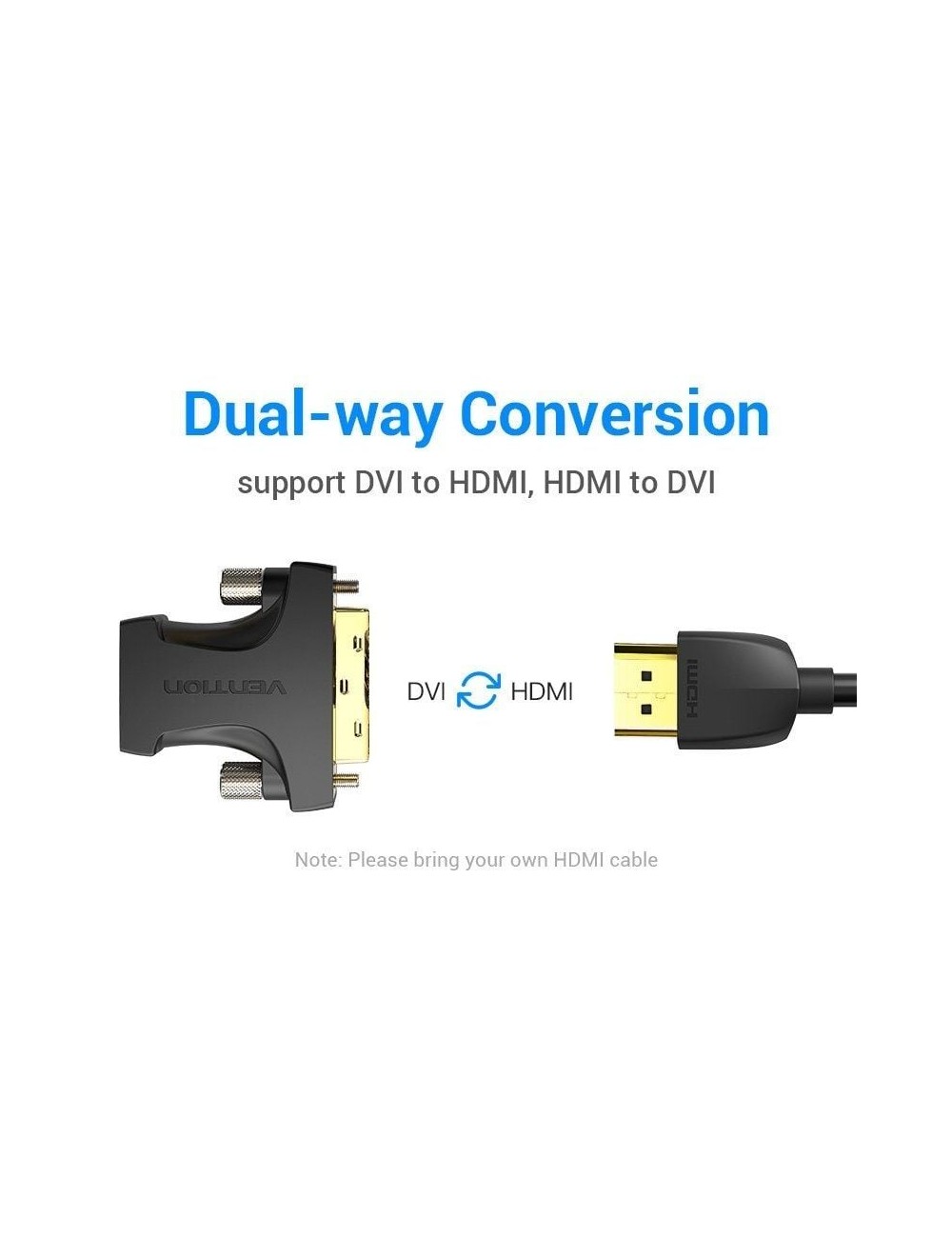 Adaptador HDMI Vention AILB0/ HDMI Hembra - DVI (24+1) Macho