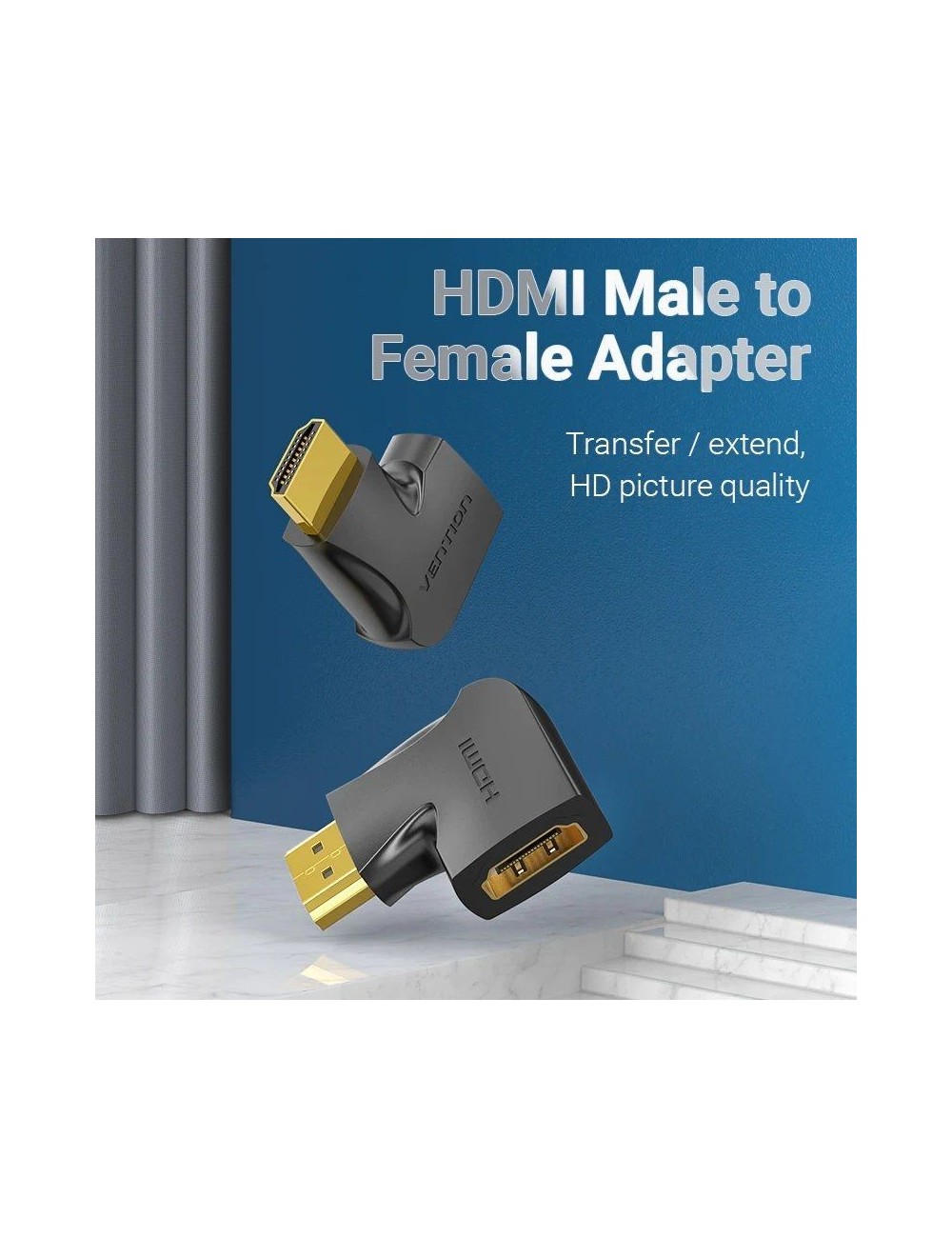 Adaptador HDMI 4K 270º Vention AIQB0/ HDMI Macho - HDMI Hembra
