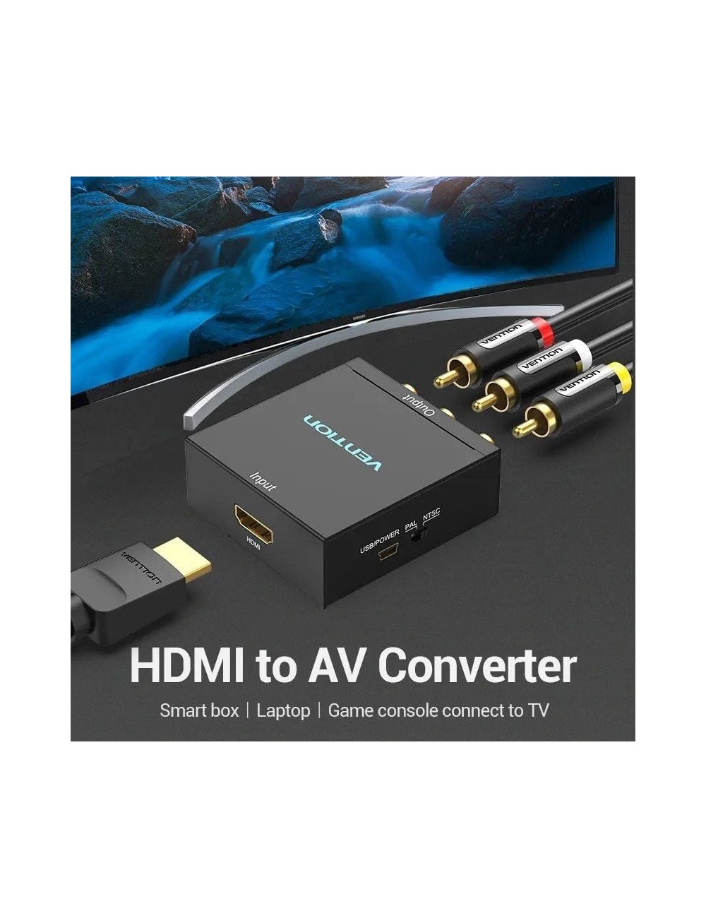Convertidor HDMI a RCA Vention AEEB0/ HDMI Hembra - RCA Hembra - MiniUSB Hembra