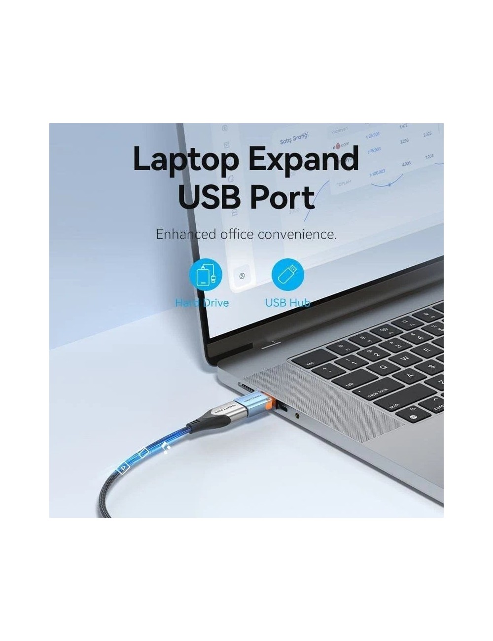 Adaptador OTG USB 3.1 Vention CUBH0/ USB Tipo-C Macho - USB Hembra/ Azul