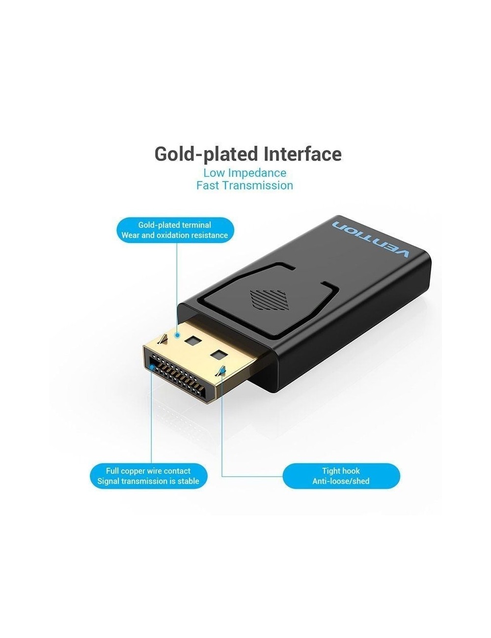 Adaptador Vention HBKB0/ DisplayPort Macho - HDMI Hembra