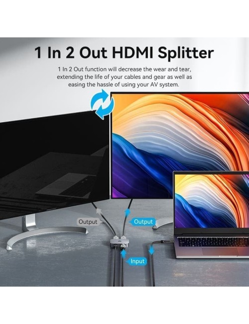 Switch Conmutador 8K HDMI 2.1 Bidireccional Vention AKPH0 HDMI Hembra/USB-C Hembra - 2x HDMI Hembra